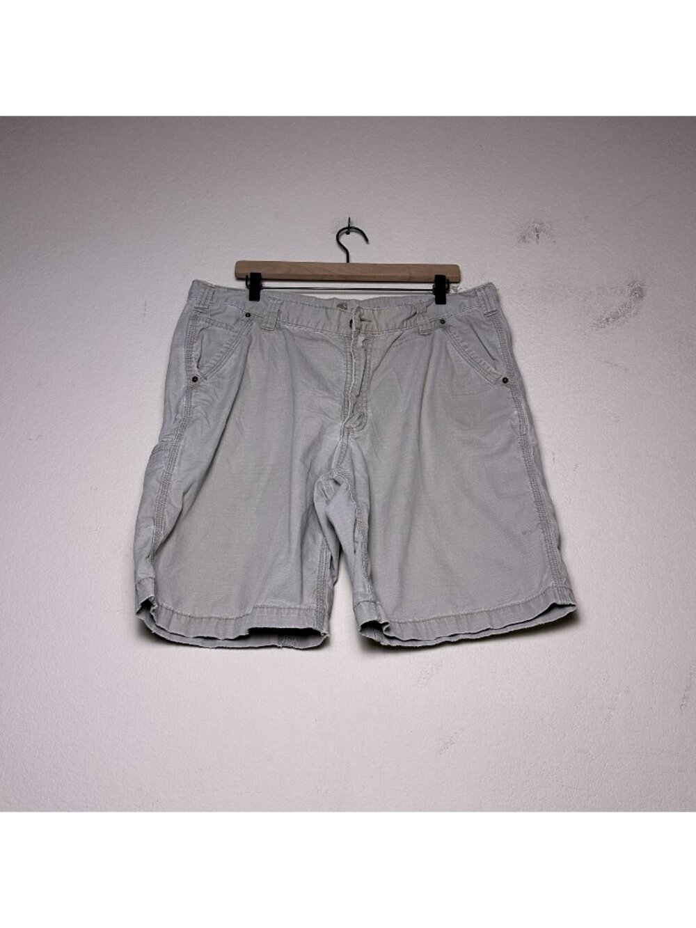 Carhartt Cargo Shorts Men 38 Utility Khaki Microfiber Durable Outerwear Hiking